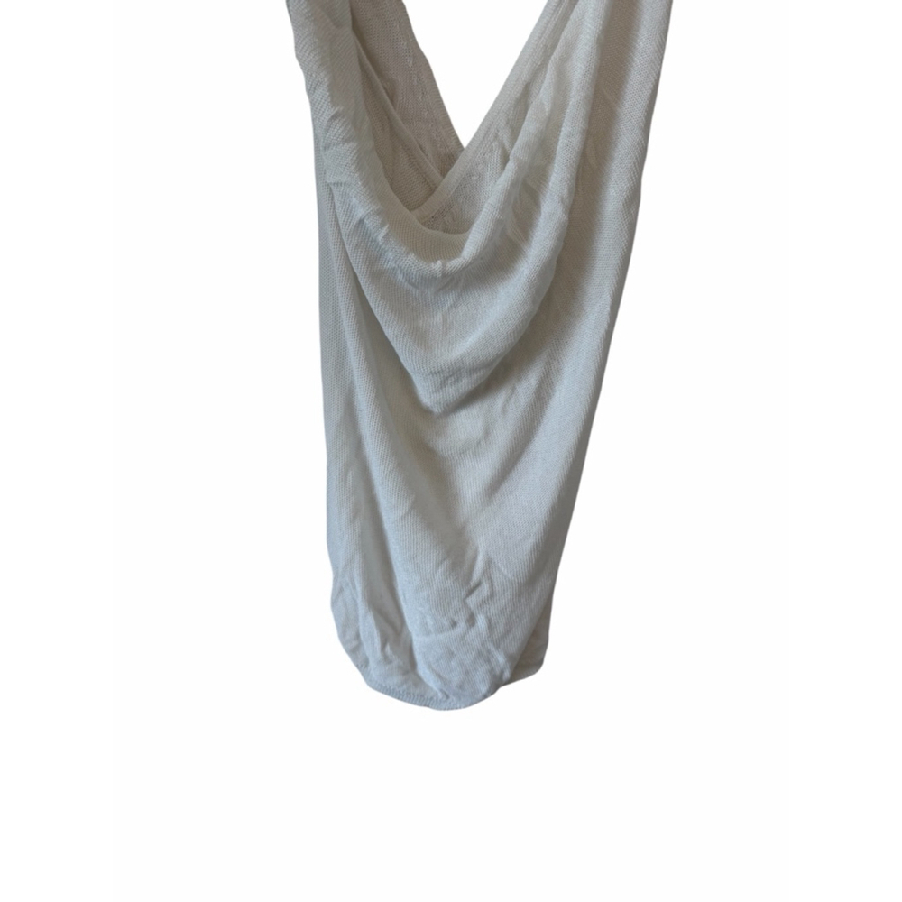 Club Monaco White Knit Tank Top Cowl Neck Sleeveless Lightweight Womens - Picture 4 of 10